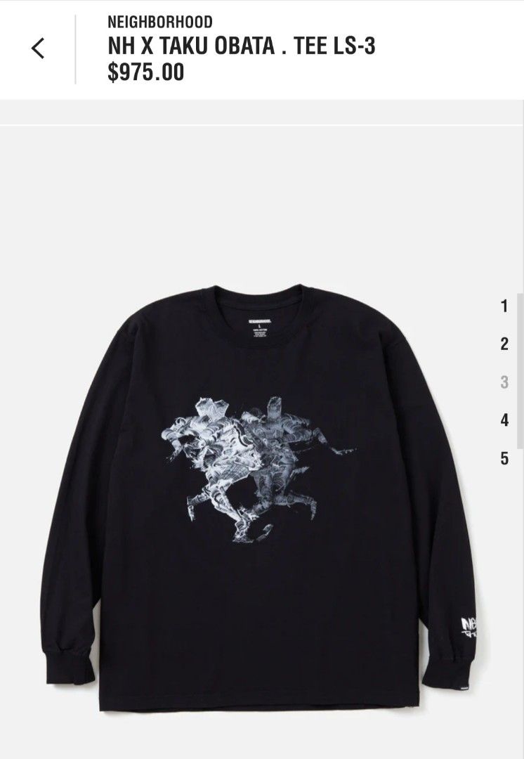 全新neighborhood NH x TAKU OBATA tee (XL碼) 📌 (中環hoods購入)有單據, 男裝, 上身及套裝,  T-shirt、恤衫、有領衫- Carousell