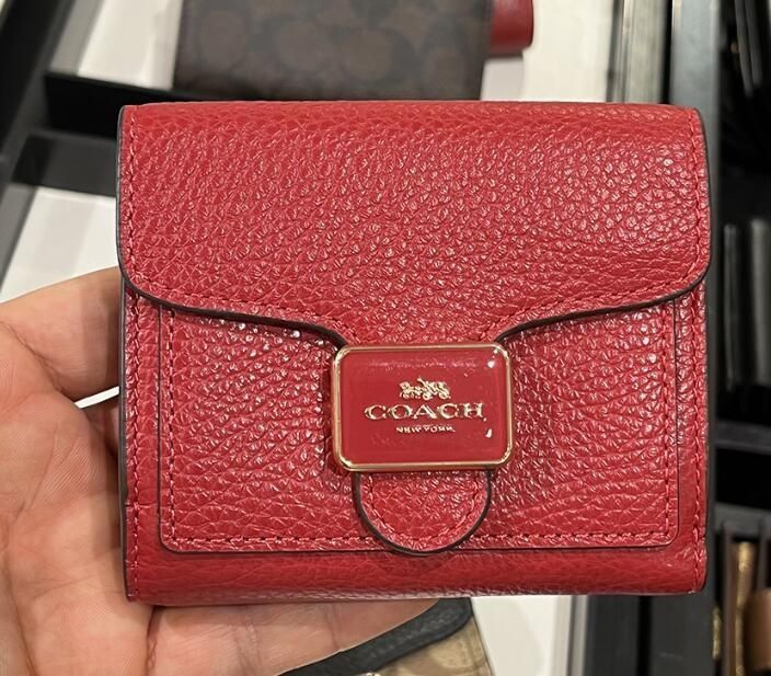 Red coach wallet women's top