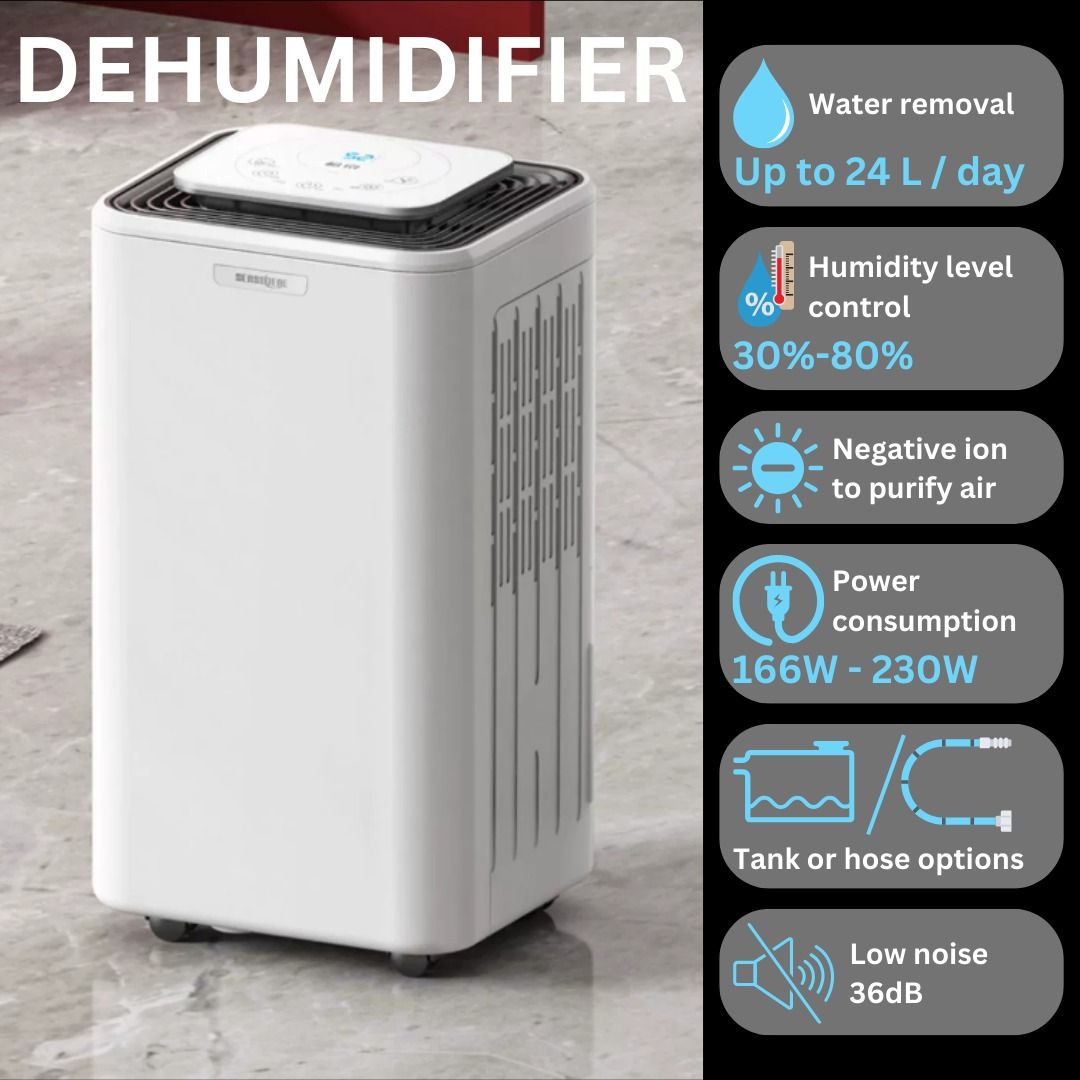 [NEW] DEHUMIDIFIER 24L / day, 3080 humidity control, low noise