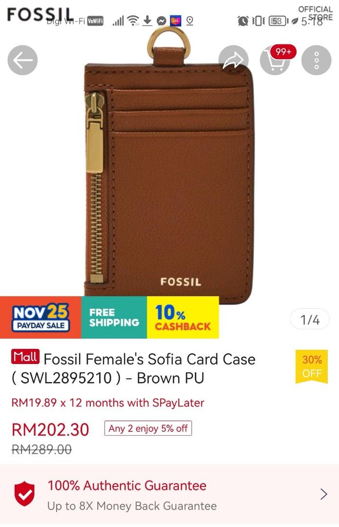 New Fossil Lanyard, Luxury, Bags & Wallets on Carousell