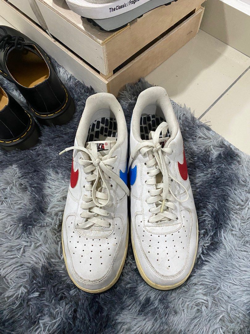 Af1 red and blue swoosh cheap
