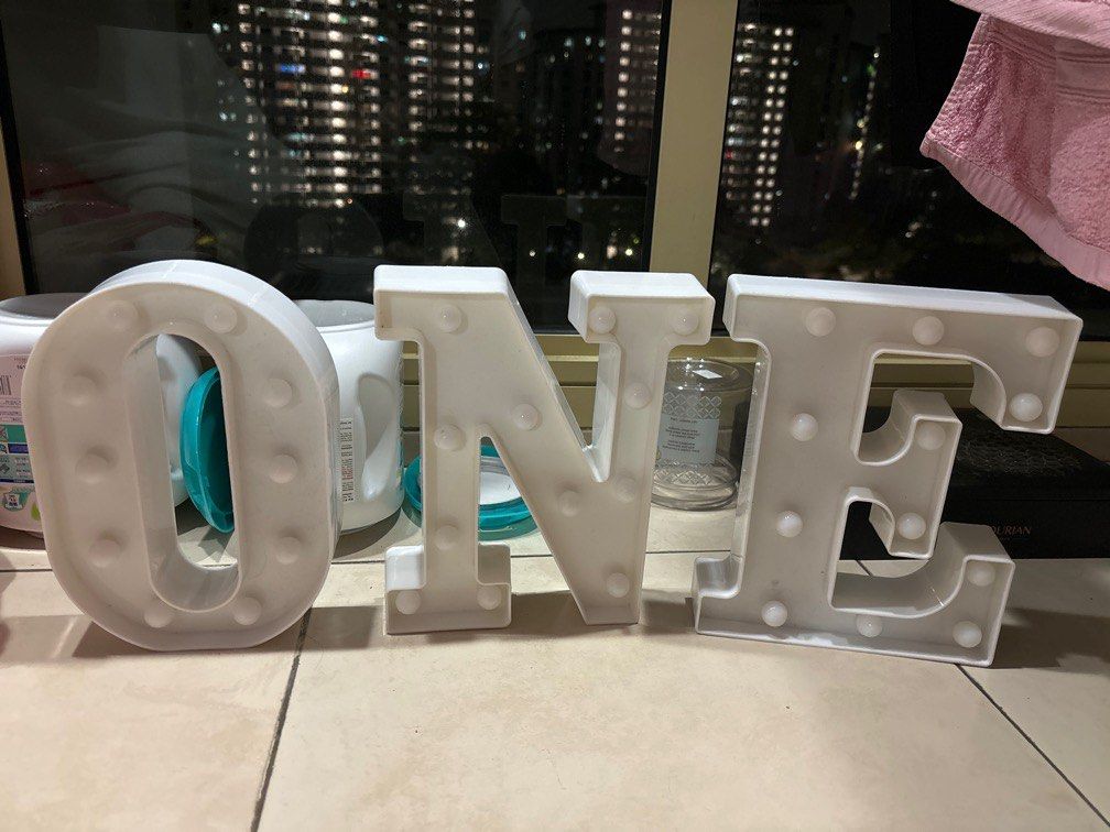 The One Lettering ONE letters lighted deco display, Babies & Kids, Infant Playtime on ...