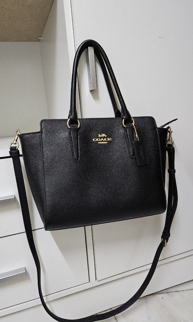 Coach leah satchel store black