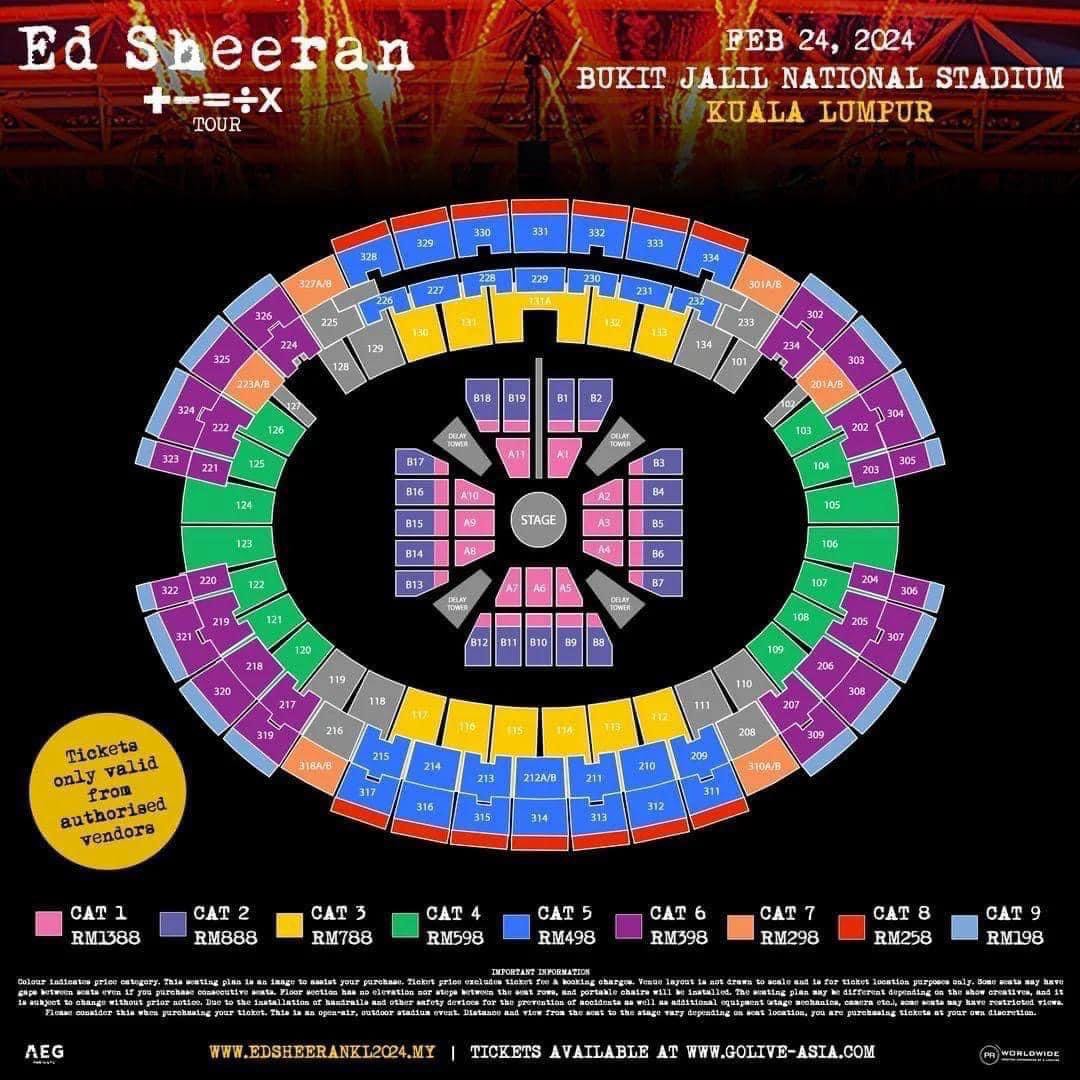 Original price!Ed Sheeran 2024 Concert Malaysia (side by side), Tickets