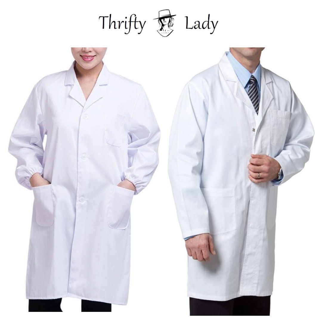 Plus Size White Lab Gown (Medical Lab Gown/Lab Coat), Men's Fashion
