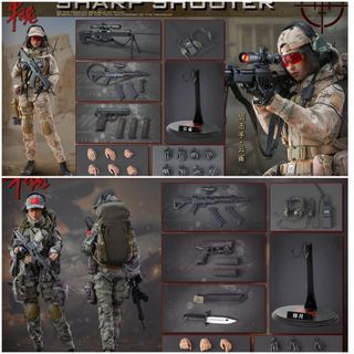 Brinquedo Hot Toys escala 1/6 - Rifle sniper camuflado M40A3 com