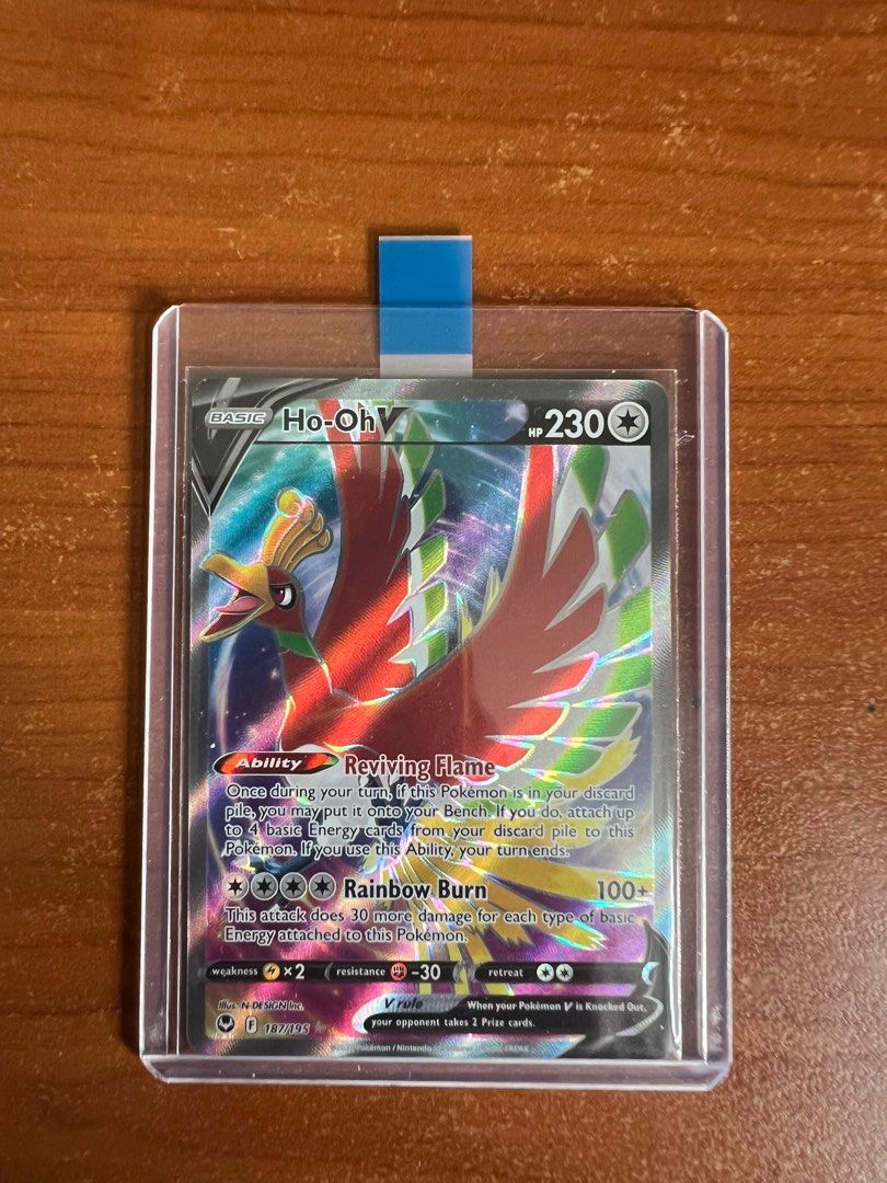 Ho-oh V - 187/195 - PSA 9 - Full Art - Silver Tempest - Pokemon