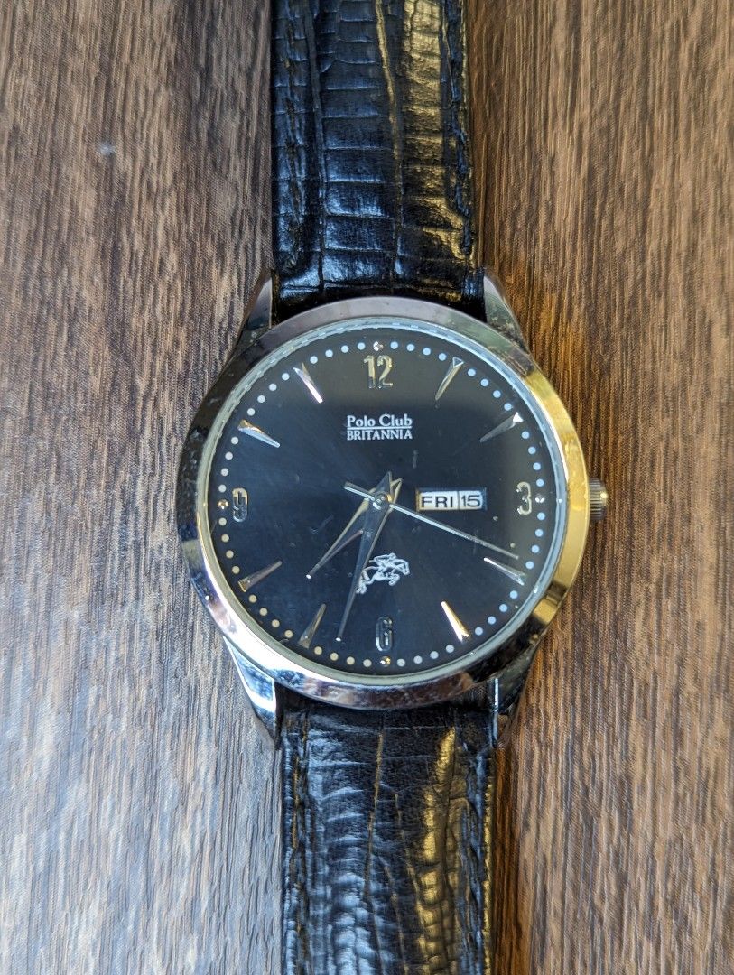 Polo Club Britannia Original No. 2060L Unisex Watch Leather Black Strap Stainless Steel Case Men s Fashion Watches Accessories Watches on Carousell