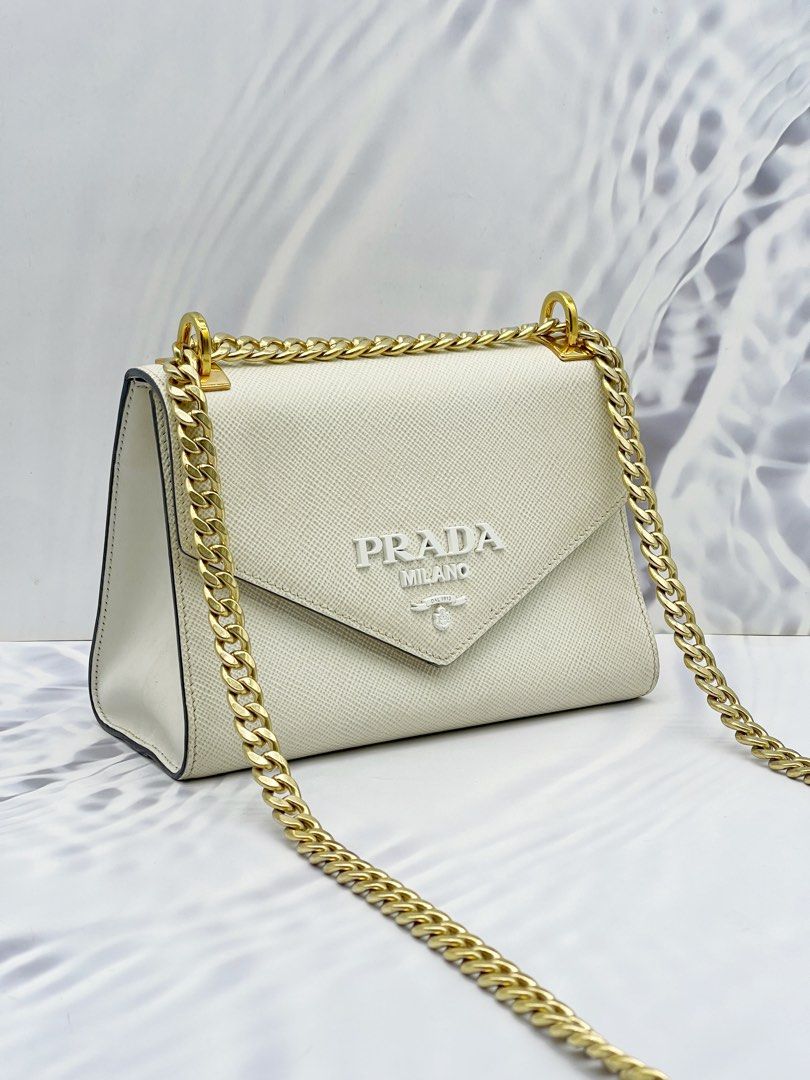 PRADA 1BD127 SAFFIANO LEATHER CHAIN SHOULDER AND CROSSBODY BAG