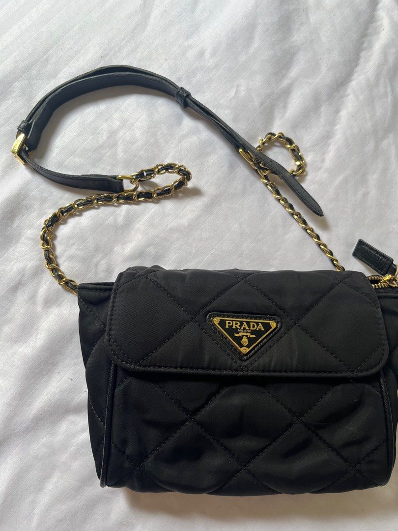 Prada metallic belt on sale bag