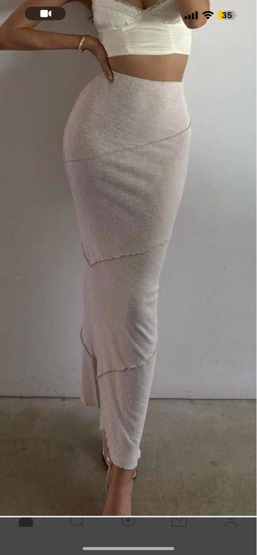 Princess Polly Oscar Maxi Skirt Beige Au4, Women's Fashion