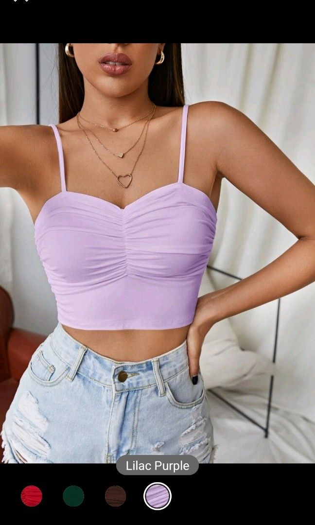purple ruched top