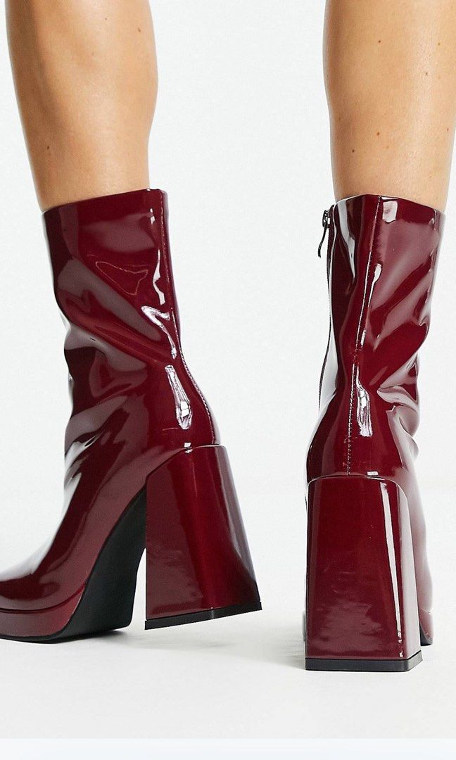 Vinyl top sock boots