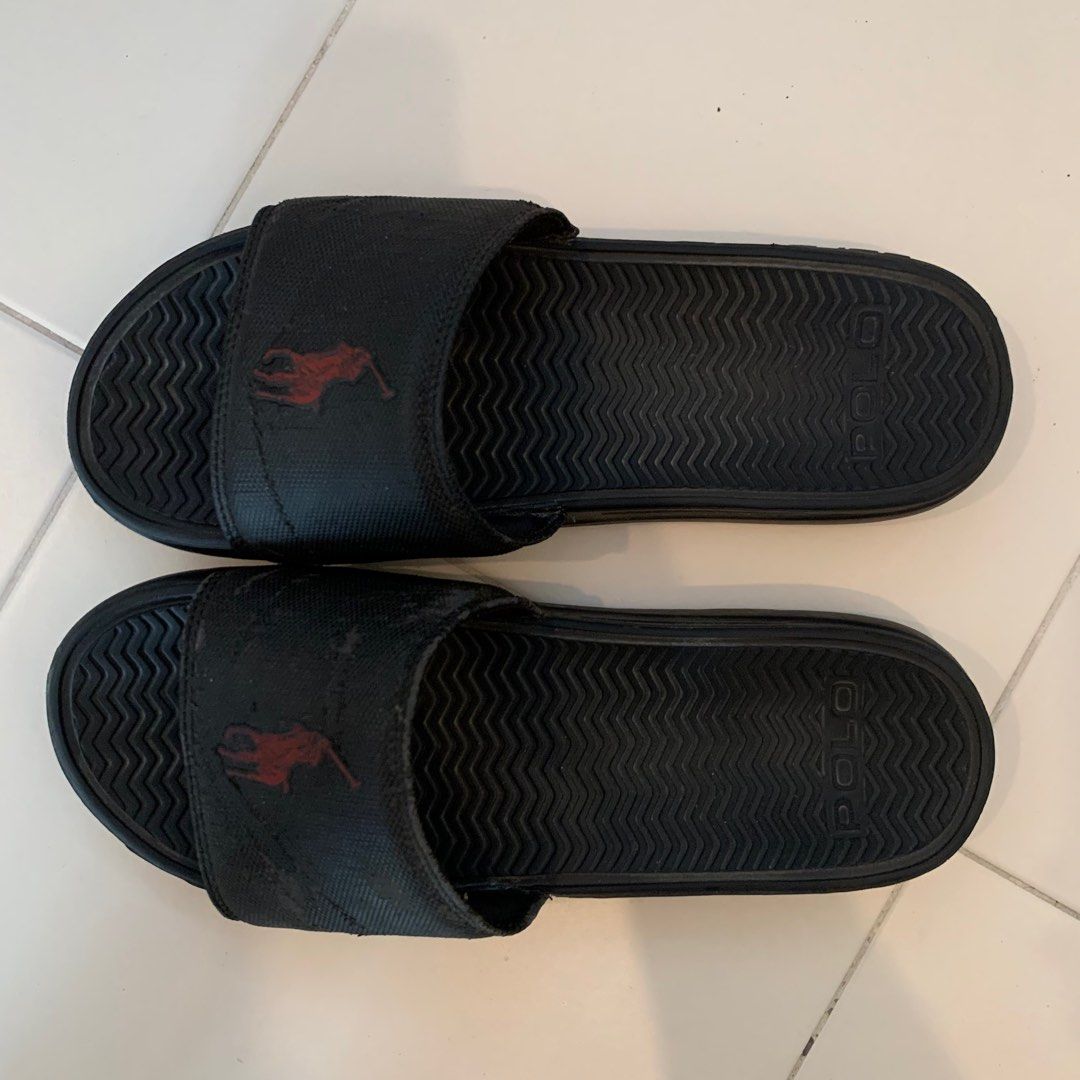 Ralph lauren black flip flops sales
