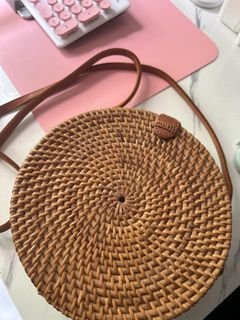 Rattan mini circle hotsell bag