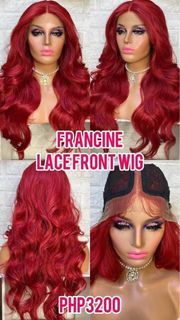 Red burgundy lace front wig