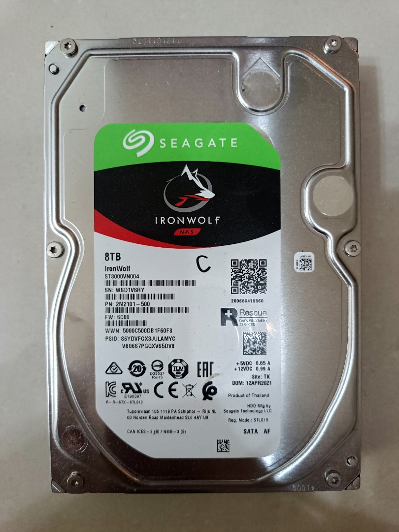 Seagate 那嘶狼【 IronWolf】ST8000VN004 8TB 3.5吋7200轉NAS硬碟