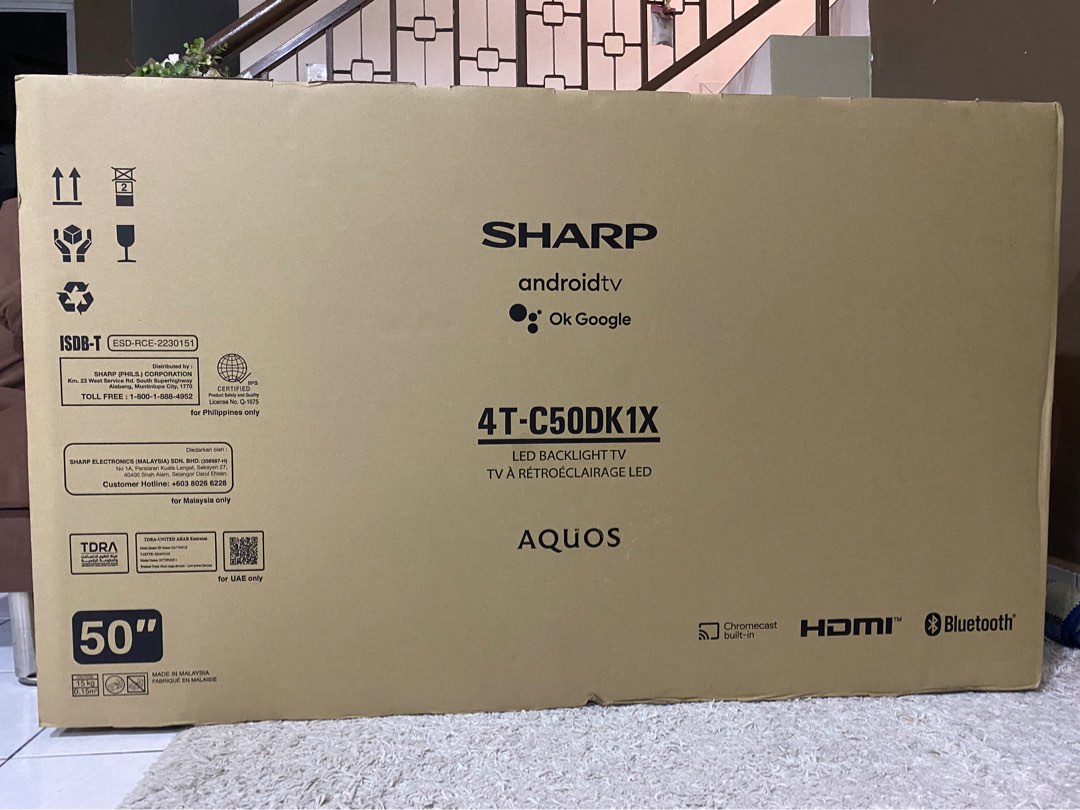 Sharp TV 50 Inch 4K UHD Android LED TV 4TC50DK1X, TV & Home