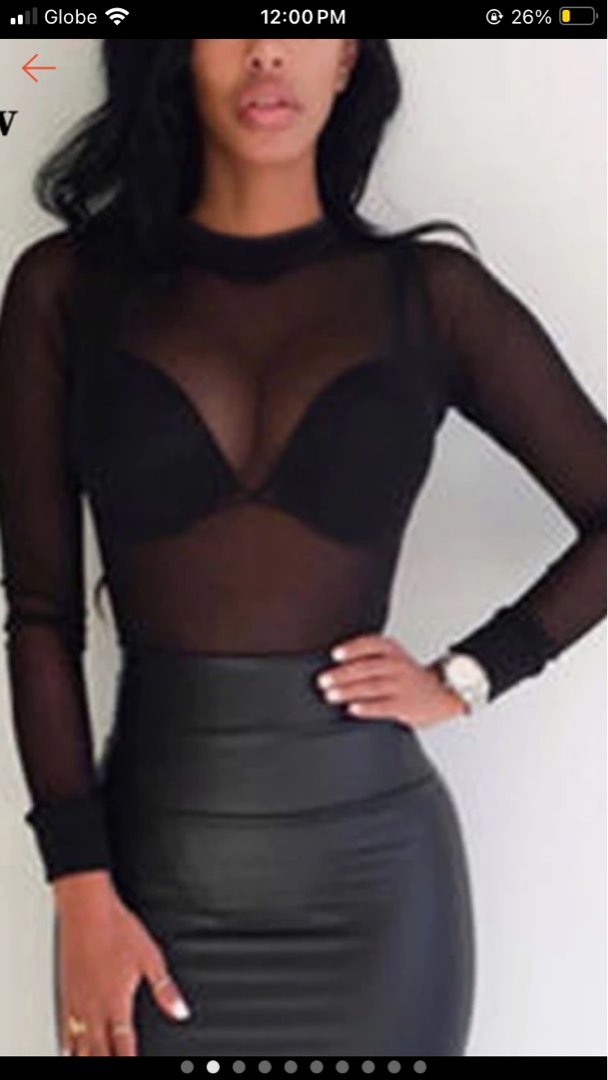 sheer turtleneck, Women's Fashion, Tops, Longsleeves on Carousell