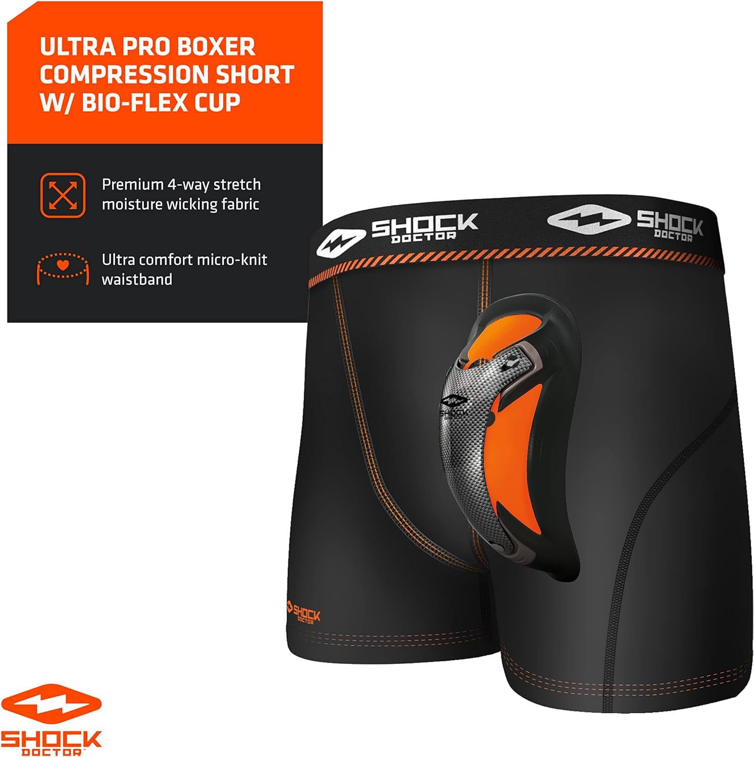 Shock Doctor Men's Ultra Pro Boxer Compression Shorts with Ultra Cup, Men's Fashion, Activewear