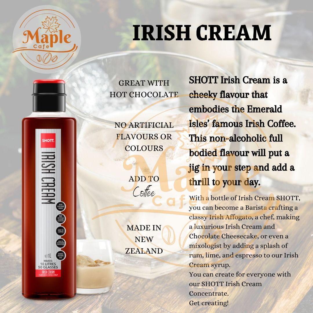 Shott Irish Cream Syrup 1 Liter Beverages Flavoring, Food & Drinks ...