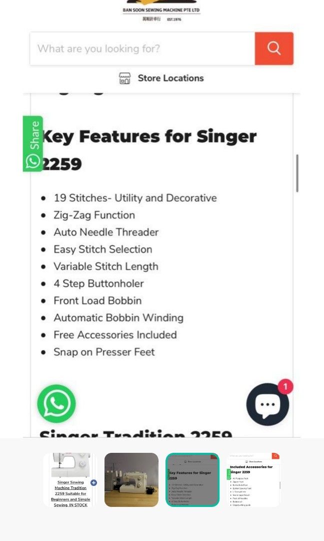 Singer 2259 Sewing machine, Hobbies & Toys, Stationery & Craft, Craft ...