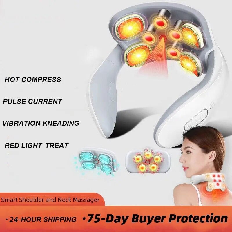 Intelligent Electric Neck Massager With Vibration, Heat And Voice Massage  Function, Relieve Muscle And Spine