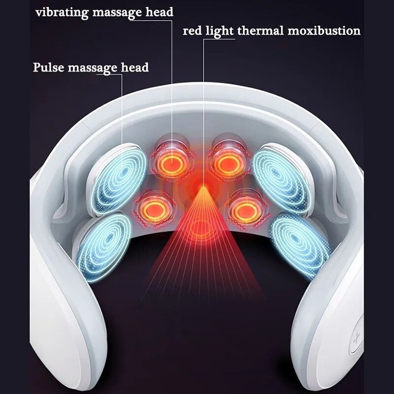 Smart Electric Neck Massager Neck Shoulders Massage Vibration Hot