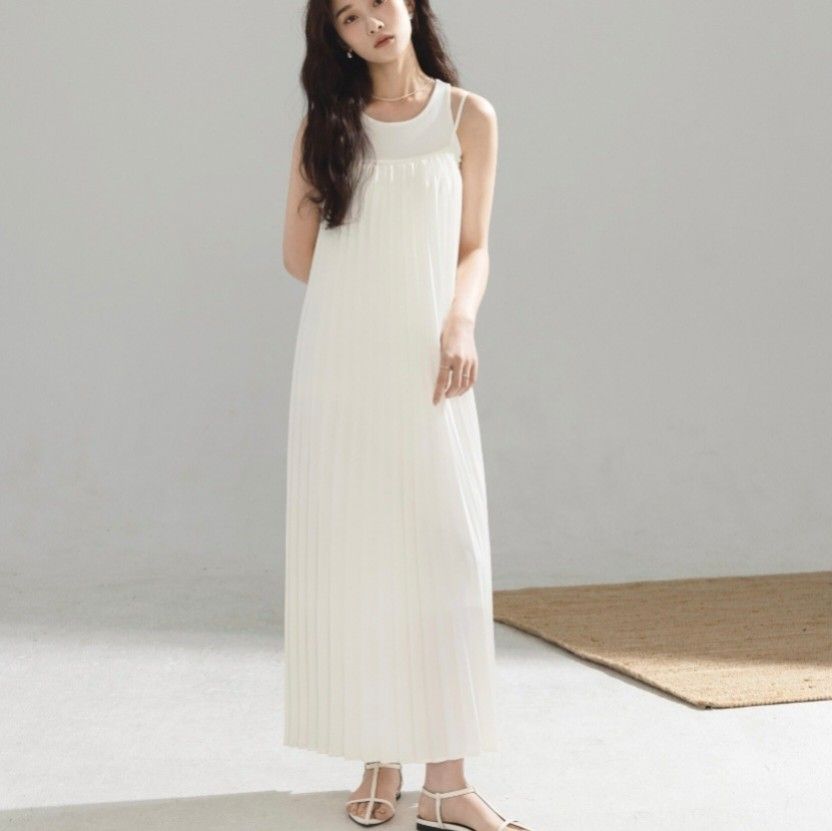 White spaghetti strap maxi new arrivals dress