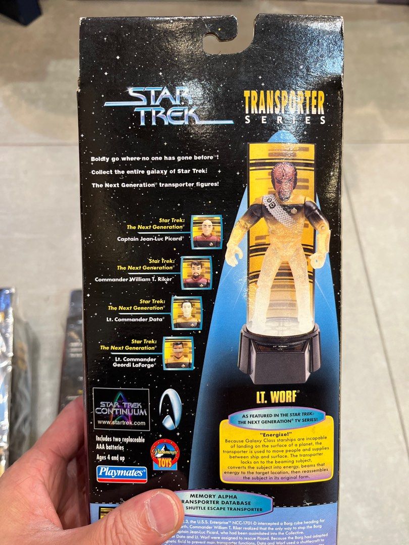 Star Trek Transporter series figure 一套三隻公仔全新未開封Lt Worf