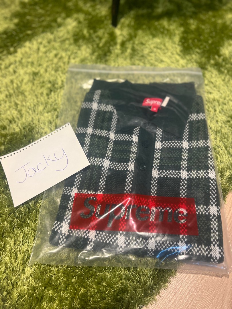 Supreme Plaid Knit Polo SS18 Carousell