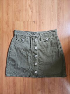 Topshop cherry online red denim skirt