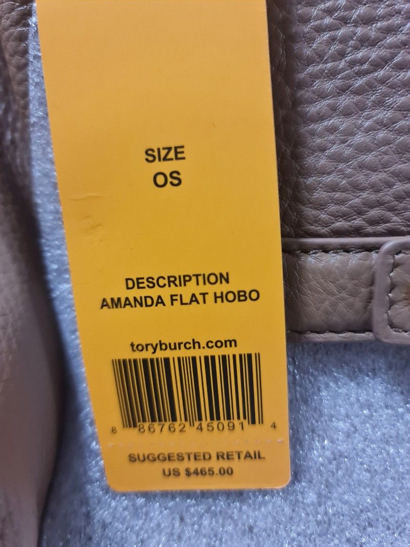 Authentic Tory Burch Amanda Flat Hobo Luxury Bags Wallets on