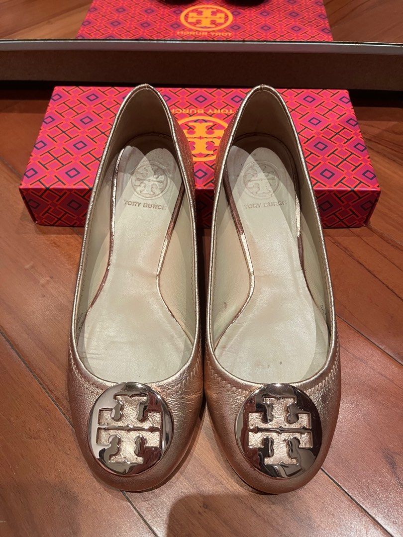 Tory burch online rose gold flats