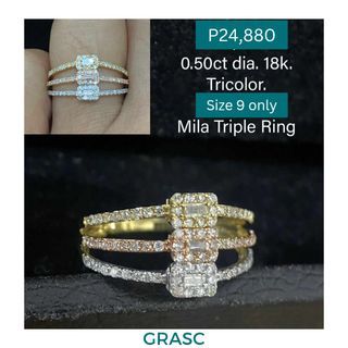 Tricolor diamond ring