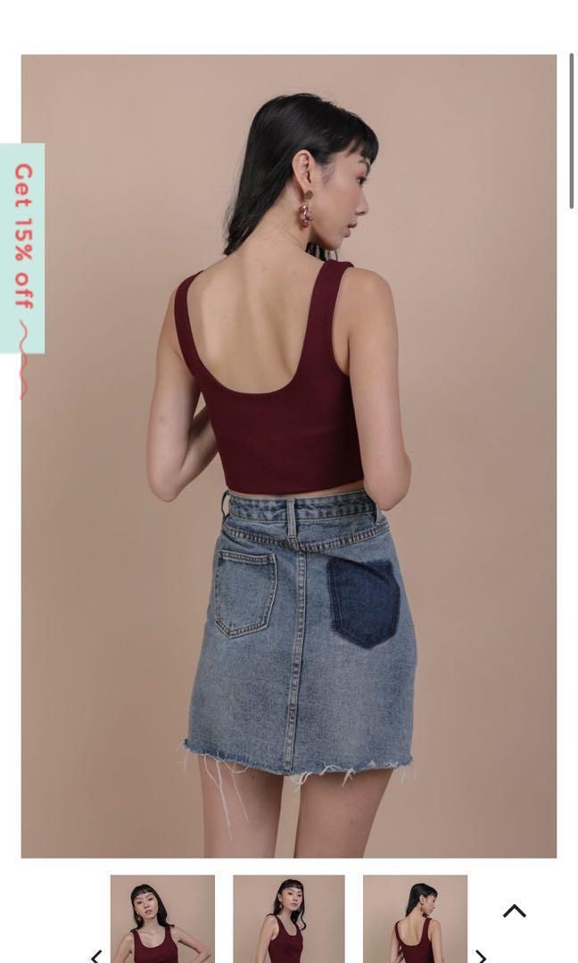 TTR Dan Basic Top (Category: Sleeveless) located in Singapore. Submitted by xyxyxyo (Listing ID 1267779748, Image 2). Description: In good condition, 9/10 Size S, old sizing Colour true to original modelled photo Additional $2 for mail .