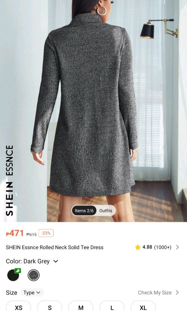 Turtle neck Rib Dress (Shein) (Category: Dresses) located in Paranaque City. Submitted by declutter_alex (Listing ID 1267907171, Image 3). Description: Didn't get a chance to wear it. But it's super chic..