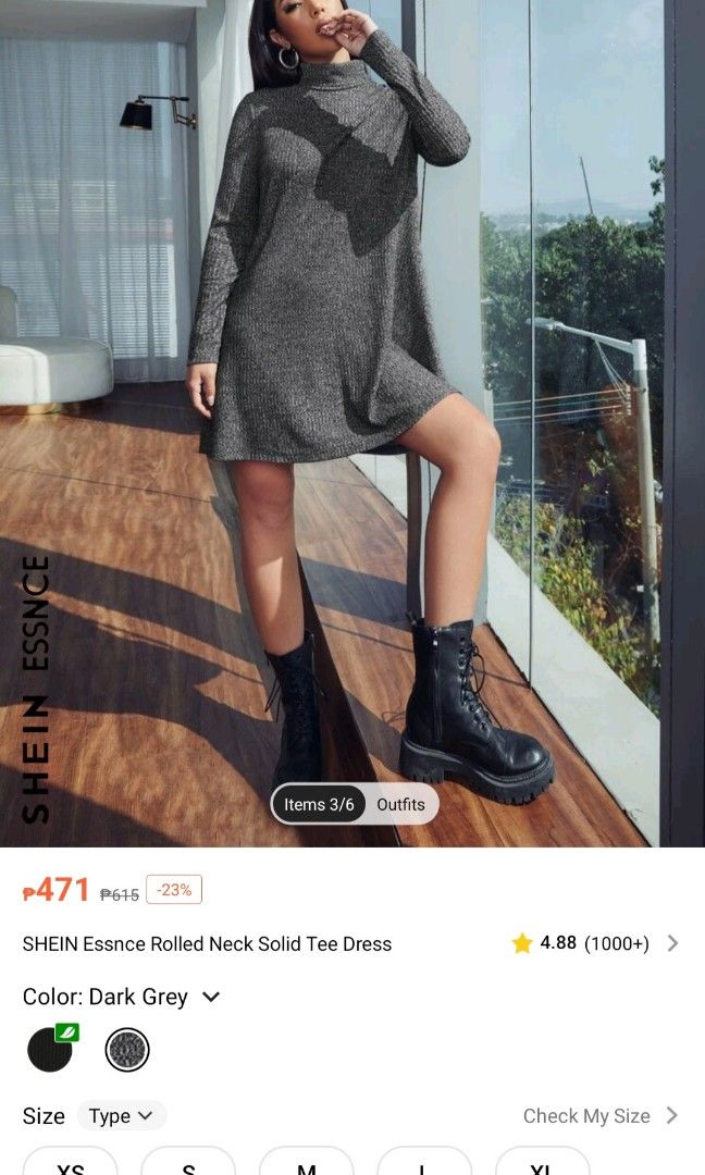 Turtle neck Rib Dress (Shein) (Category: Dresses) located in Paranaque City. Submitted by declutter_alex (Listing ID 1267907171, Image 2). Description: Didn't get a chance to wear it. But it's super chic..