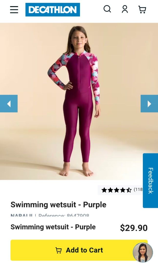 Unused Decathlon swimsuit wetsuit dive suit with UV protection