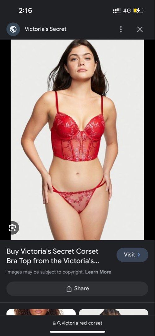 Victoria secret red corset top, Women's Fashion, New Undergarments &  Loungewear on Carousell
