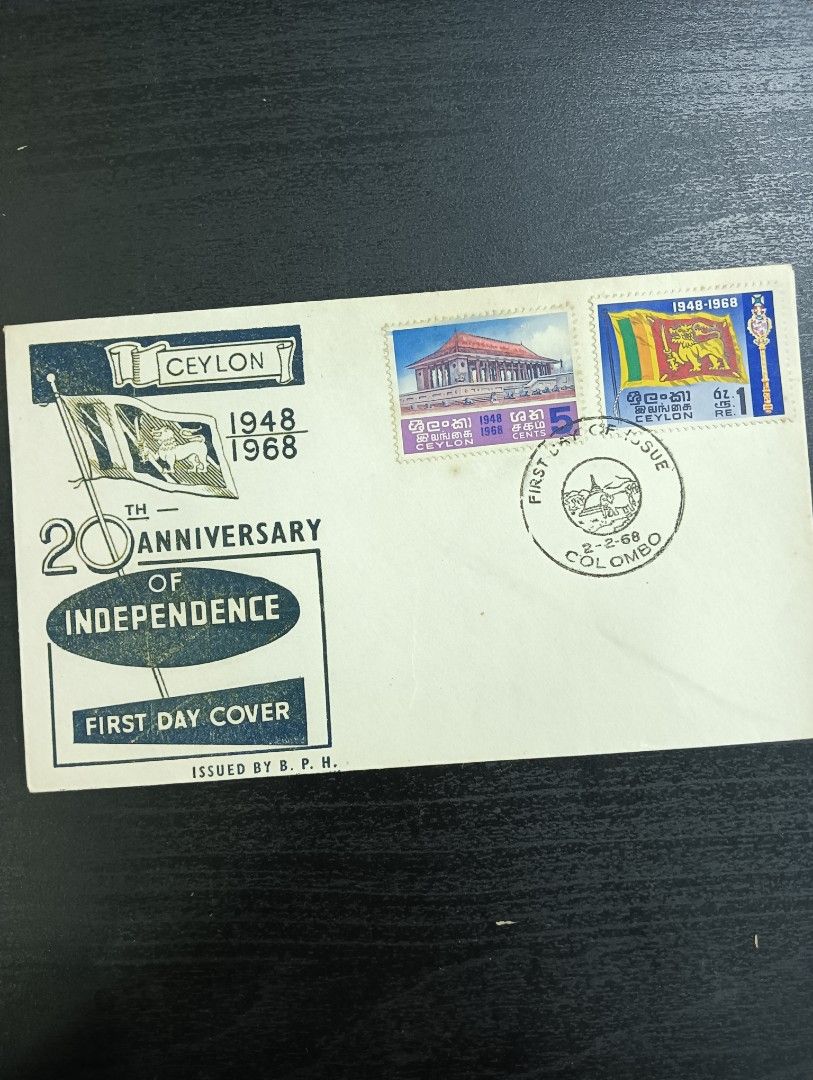Vintage 1968 FDC Ceylon 20th Anniversary of Independence, Hobbies ...