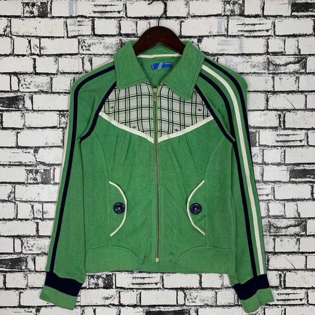 Green vintage adidas jacket hot sale