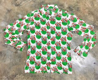 Vintage floral green blouse