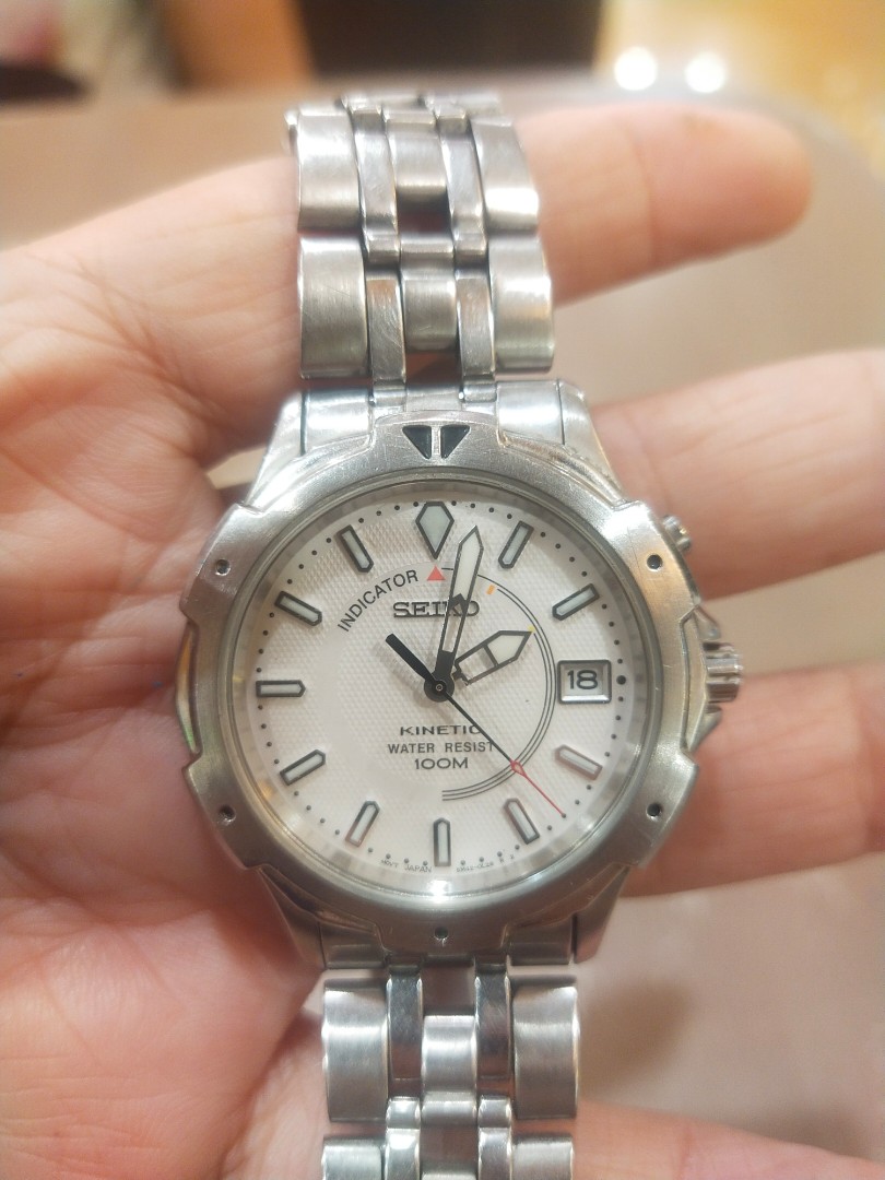 Vintage Seiko kinetic 100m automatic 6 jewels mens watch, Luxury