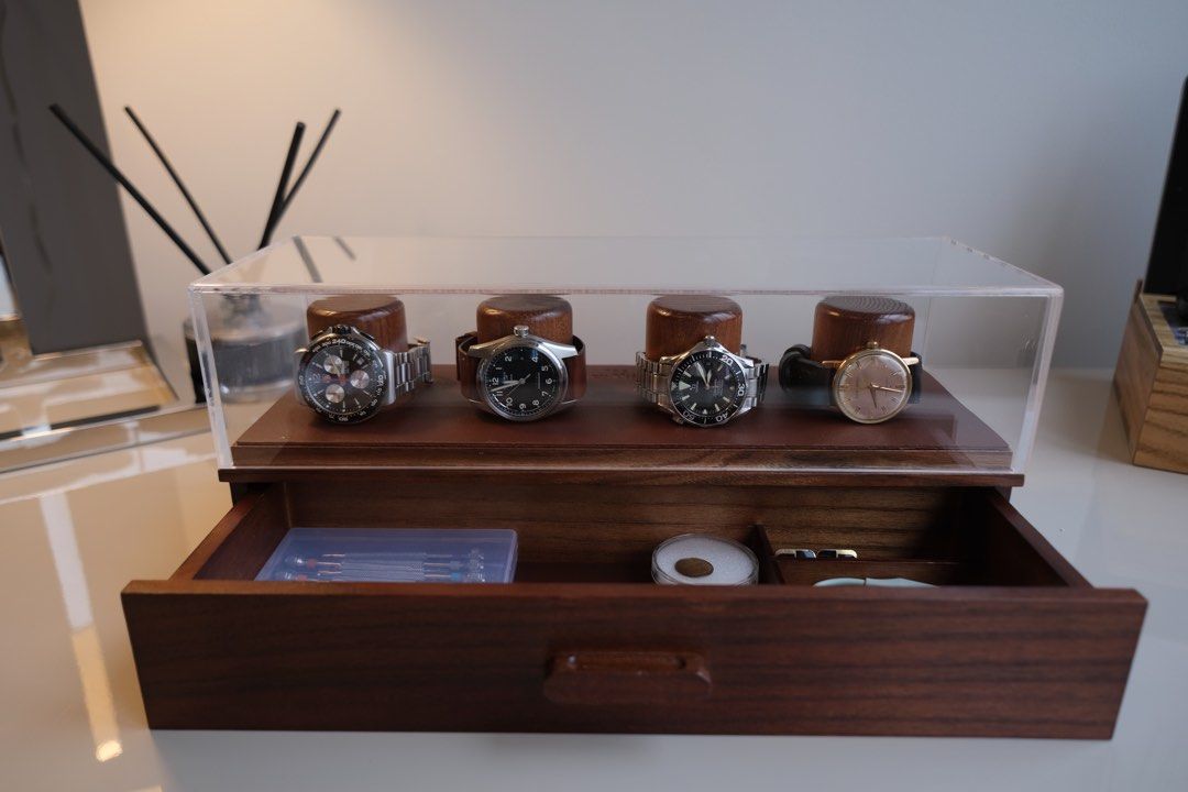 Watch Display box and Organizer (Category: Storage Boxes & Baskets) located in Las Pinas. Submitted by lc2001 (Listing ID 1267824319, Image 1). Description: 4 Slots Watch Display - Php 4,500 Available colors: Walnut brown and Black 3 Slots Watch Display - Php 4,000 Available colors: Walnut brown and Natural Ash Organizer w/ charging for phone and tablet -Php 3,500 Availbale colors: Natural Ash and Black All of our products are made of Solid Ash W