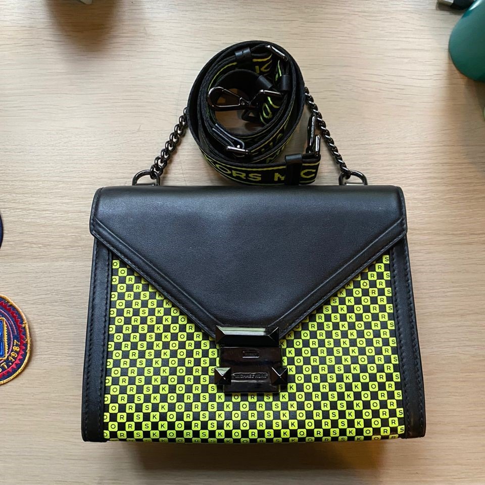 Whitney mini neon checkerboard logo new arrivals leather convertible crossbody bag