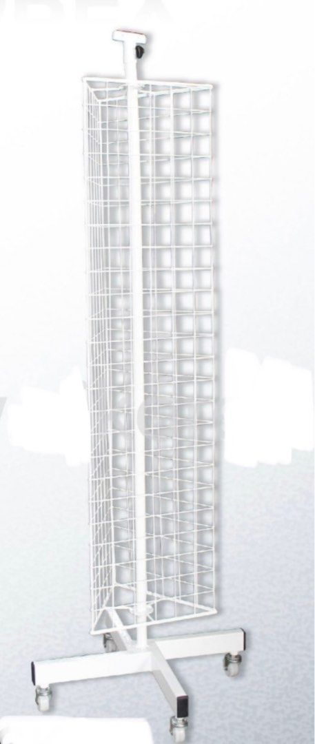 Wire mesh 3 sided triangle net black metal rack, Furniture & Home ...
