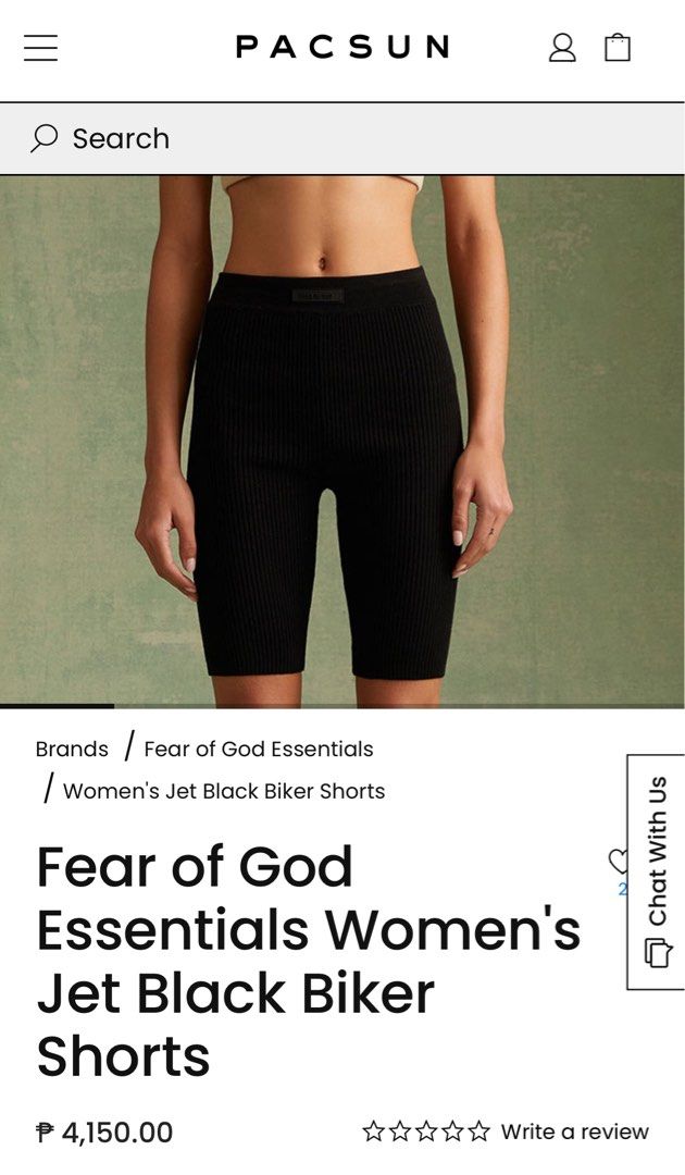 Fear of God ESSENTIALS Women's Essentials Biker Shorts in Jet Black Fear Of God  Essentials