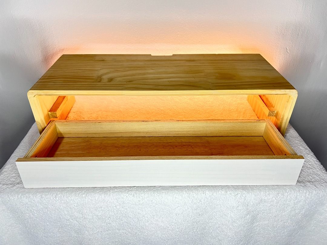 Wood-White Coloured Desktop Computer Monitor Riser Stand with Drawer ...