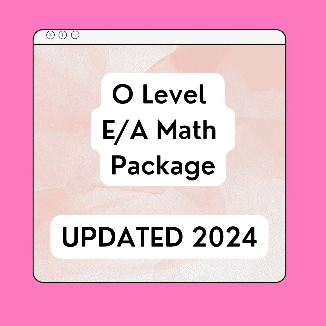 RAFFLES STUDENT Sec 3/4 O Level E/A Math Package [Top Student's Notes ...